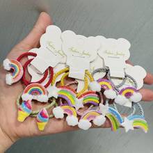 12Pcs/Set Girls Rainbow Ice Cream Rubber Elastic Hair Bands Children Ponytail Holder Scrunchie Headband Kids Hair Accessories 2024 - buy cheap