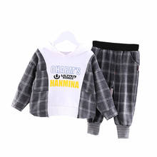 2020 primavera crianças conjuntos de roupas outono da criança meninos patckwork hoodies calças 2 pçs roupa dos miúdos esporte agasalho meninos conjunto 2024 - compre barato