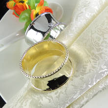 Anel de guardanapo de alta qualidade com fivela de guardanapo, anel de metal redondo dourado e prateado, decoração de mesa para guardanapo de alta qualidade com 12 tamanhos 2024 - compre barato