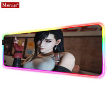 Tifa Lockhart Computer Persona Led Mousepad RGB Geme Mouse Pad Animel Gaming Desk Mats for Laptop Table Pads Mat Mouse 900x400cm 2024 - buy cheap