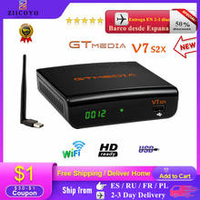 Новое поступление, GTMEDIA V7S2X DVB-S2 спутниковый ресивер с USB WIFI, обновление от gtmedia v7s hd Full HD Gtmedia v7 s2x без приложения 2024 - купить недорого