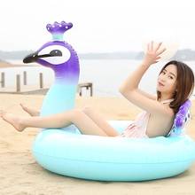 Anillo de natación inflable de pavo real para adultos, colchón de aire flotante de 120cm y 90cm con lentejuelas 2024 - compra barato