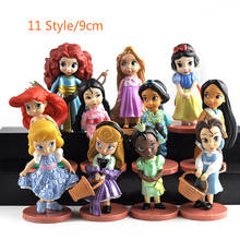 11pcs Disney Figures Princess Cinderella Belle Mermaid Ariel Sofia Snow White Fairy Rapunzel Action Figures Disney Doll 2DS06 2024 - buy cheap