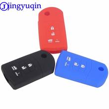 Jingyuqin capa de chave remota de silicone com 4 botões, para mazda 2 3 5 6 8 atenza cx5 2024 - compre barato