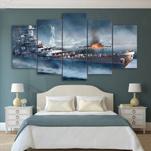 Painting For Living Room Home Decor Cuadros 5 Panel World Of Warships Print Modular Pictures Poster Frame High Quality Canvas 2024 - buy cheap