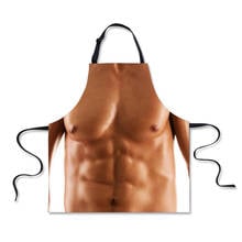 Sexy Naked Apron Kitchen Aprons Funny Women Men Cooking BBQ Apron Novelty Waterproof Cleaning 3D Printed Apron Retro 2024 - buy cheap