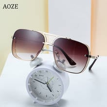 AOZE-gafas de sol de estilo piloto steampunk, lentes de sol cuadradas con diseño de carcasa de malla lateral hueca, de marca, UV400, 2020 2024 - compra barato