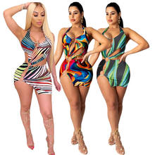Colorful Print Women Mini Dress Sheer Halter Cutout 2021 Summer Sundress Sexy Slit Night Party Fashion Robes Evening Vestidos 2024 - buy cheap