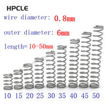 20pcs wire diameter = 0.8mm OD =6mm Stainless Steel Micro return Small Compression anti corrosion extension springs L=10-50 2024 - buy cheap