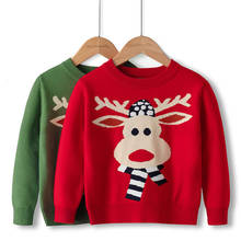 Christmas Baby Boys Girls Sweaters Knit Winter Toddler Baby Clothes With Deer Kids Christmas Sweater Children's Sweater Tops 2024 - купить недорого