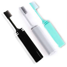Escova de dentes dobrável portátil, escova de dente fácil de dobrar em carvão de bambu, viagem, acampamento, caminhada ao ar livre, 2 peças 2024 - compre barato