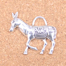 Amuletos donkey donkey 33x30mm, pingentes antigos, joias de prata tibetanas vintage, colar com pulseira diy, 8 peças 2024 - compre barato