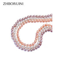 ZHBORUINI 2019 Necklace Pearl Jewelry Natural Freshwater Pearl 6-7mm Rice 925 sterling silver Jewelry Choker Necklace For Women 2023 - купить недорого