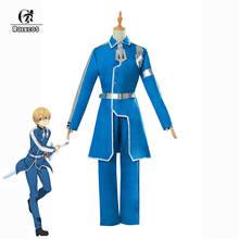 ROLECOS SAO Eugeo Cosplay Costume Sword Art Online Alicization Cosplay Costume Anime Men Outfit Blue Uniform Halloween 2024 - buy cheap