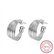 LEKANI Hot Sale 925 stamp silver color Fashion Jewelry Multilayer Stud Earrings Jewelry Women Earrings for Wedding Party Bijoux 2024 - buy cheap