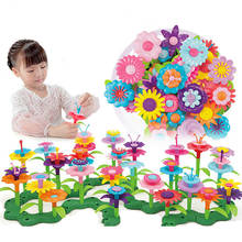 Brinquedo de jardim com blocos interconexos flor para meninas, brinquedo educativo, conjunto de blocos de brinquedo para crianças 2024 - compre barato
