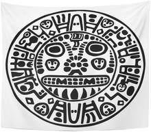 Mayan Inca Calendar Aztec Tribal Mexican Graphic Tapestry Home Decor Wall Hanging for Living Room Bedroom Dorm 50x60 inches 2024 - buy cheap