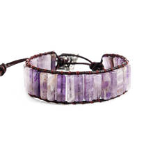 Bohemia Bracelet Single Vintage Leather Wrap Bracelet Semi Stone Beaded Cuff Bracelet Gift Drop shipping 2024 - buy cheap