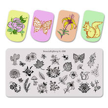 BEAUTYBIGBANG 6*12cm New Flower Animal Pattern Nail Stamping Plates Leopard Nail Template DIY Nail Art Stamp Image Template 2024 - buy cheap