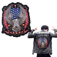 Grandes remendos de roupas de águia para jaquetas de volta bordado remendo de ferro em remendos em roupas hippie punk motociclista bordado distintivo 2024 - compre barato