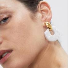 2020 New ZA Earring Fashion Irregular Geometric Statement Round Drop Earrings Women White Acetate board Dangle Earrings Jewelry 2024 - buy cheap