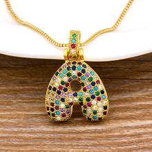 Luxury A-Z 26 Letters CZ Zirconia Pendant Necklace for Women Cute Rainbow Initials Name Necklace Fashion Party Wedding Jewelry 2024 - buy cheap