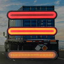 Luz LED de freno para remolque y camión, lámpara de señal de giro fluida 3 en 1, Halo, resistente al agua, 2x100 2024 - compra barato