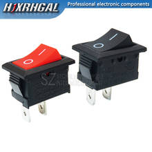 Mini interruptor de botón de encendido/apagado, 21MM x 15MM, rojo y negro, 6A-10A, 110V, 250V, KCD1, 2 pines, 50 Uds. 2024 - compra barato
