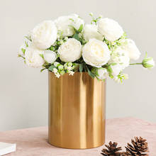 Pink Silk Peony Artificial Flowers Rose Wedding Home DIY Decor High Quality Big Bouquet Foam Accessories Craft White Fake Flower 2024 - buy cheap