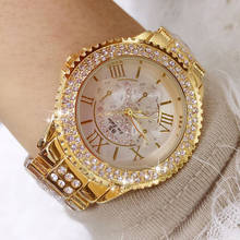 Женские кварцевые часы, из нержавеющей стали, с золотыми кристаллами, повседневные, 2021 2024 - купить недорого