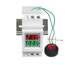 Medidor de corriente de voltaje 2P 36mm Din Rail Dual LED voltímetro amperímetro AC 80-300V 250-450V 0-100A 2024 - compra barato