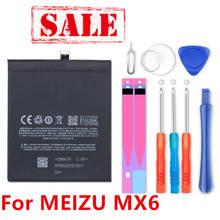Bateria 3060mah bt65m para celular meizu mx6, produção mais recente com número de rastreamento 2024 - compre barato