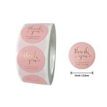 5000pcs/lot Bronzing THANK YOU Pink Round Sticker Label Masking gloss stickers handmade label Wholesale 2024 - buy cheap