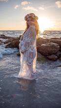 Платье для беременных реквизит для фотосъемки белое кружевное сексуальное платье макси элегантное кружевное платье для беременных 2024 - купить недорого