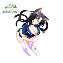 Earlfamily-adesivo protetor de carro para notebook, 13cm x 9.5cm, proteção solar, janelas, adesivo para carro, anime, dxd kuroka 2024 - compre barato