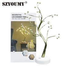 SZYOUMY  36led Battery Power Led Shimmer Tree Decoration Light Warm white With Touch Sensor Usb decor light 2024 - buy cheap