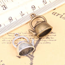 Pingentes antigos para bule, 8 peças, 20x17x10mm, joia de prata tibetana vintage, faça você mesmo para pulseira e colar 2024 - compre barato
