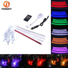 POSSABY RGB LED Car Interior Light Atmosphere Lamp Footwell Floor Strip Lamp Remote Music Control Car Interior Neon Lights 2024 - buy cheap
