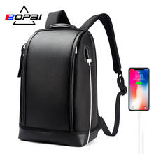 BOPAI USB External Charge Anti Theft Laptop Backpack Travel Large Capacity 15.6 Inch Backpacking Leather Waterproof Bagpack Men 2024 - buy cheap