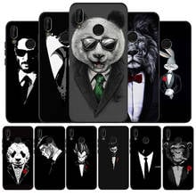 Shirt and tie man Soft Silicone black Phone Case For Huawei P9 P10 P20 P30 P40 lite P20 P30 P40 pro Y9 Y6 P smart 2019 2024 - buy cheap