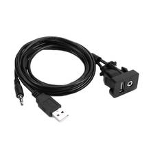 Car Dash Board 3.5mm USB Extension Cable Excellent Metal Manufacturing Technology Panel AUX In Input Socket for Toyota 2024 - buy cheap