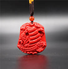 Chinese Natural Red Organic Cinnabar Sailboat Necklace Pendant Charm Jewellery Fashion Man Woman Lucky Amulet Gifts Free rope 2024 - buy cheap