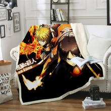 Cartoon Attack on Titan 3d Printed Fleece Blanket for Beds Thick Quilt Fashion Bedspread Sherpa Throw Blanket Adults Kids 03 2024 - buy cheap