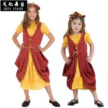 New female fashion dressed in medieval short sleeve vintage Renaissance girls bandage peasant lady Halloween in girl cosplay 2024 - buy cheap