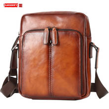 Bolso de cuero para hombre, bandolera informal de negocios, pequeño, sección Vertical, novedad coreana 2024 - compra barato