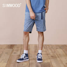 SIMWOOD 2021 Summer New Oversize Denim Shorts Men  Vintgae Wash Plus Size Belt High Quality Trousers Brand Clothing SK130297 2024 - купить недорого