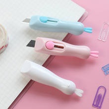Mini cuchillo artístico de conejo, utensilio portátil rosa para estudiantes, herramientas escolares de papelería, cortador de papel de oficina 2024 - compra barato