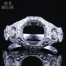 HELON Sterling Silver 925 VVS/DEF Color Moissanite Ring Women Fine Jewerly Engagement Wedding Semi Mount Ring Fit Round Cut 8mm 2024 - buy cheap