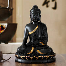 Escultura de Buda Shakyamuni de resina de estilo chino, decoraciones de Buda para el hogar, sala de estar, salón de Buda, templo, suministros budistas Zen 2024 - compra barato