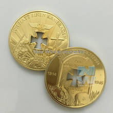 5 шт./лот, сувенирные монеты WWI & WWII с золотым покрытием, с немецким орлом 2024 - купить недорого